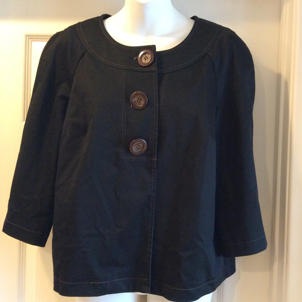 Focus Lifestyle Black 3/4 Sleeve Jacket Size 12